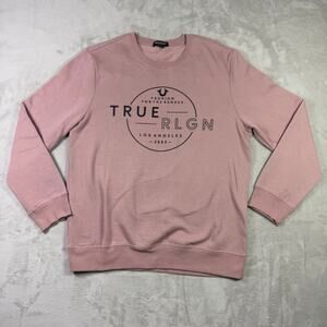 True Religion HALO Crew Neck Pullover Sweatshirt Los Angeles Graphic Size M